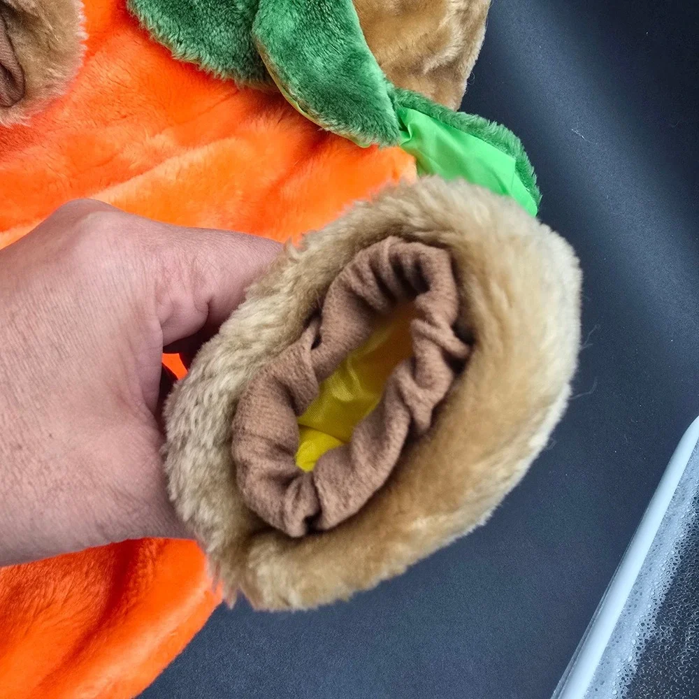 Toddler Halloween Costume Bear Pumpkin Jacket Orange Plush 12-24 Months Vintage